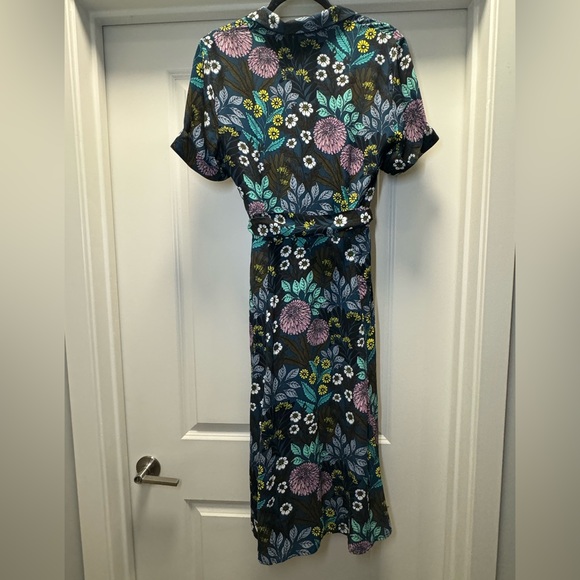 J.Crew Abigail Borg Dress, Multi Color, Size 6, Buttons up the front + waist tie - Picture 4 of 8
